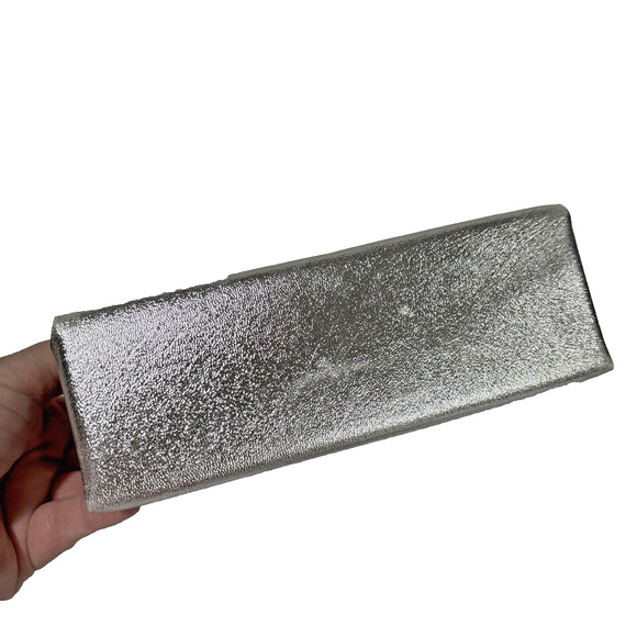 Vintage Silver Metallic Evening Bag Mid Century Top Handle Dressy Event Purse - Picture 7 of 10